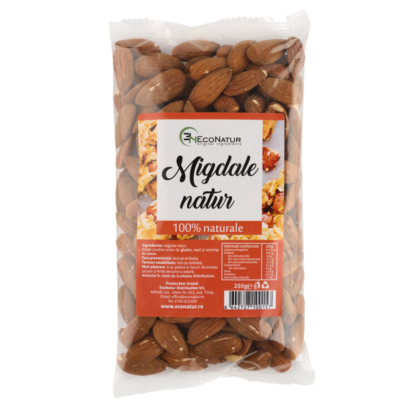 Migdale natur crude, 250 g, EcoNatur
