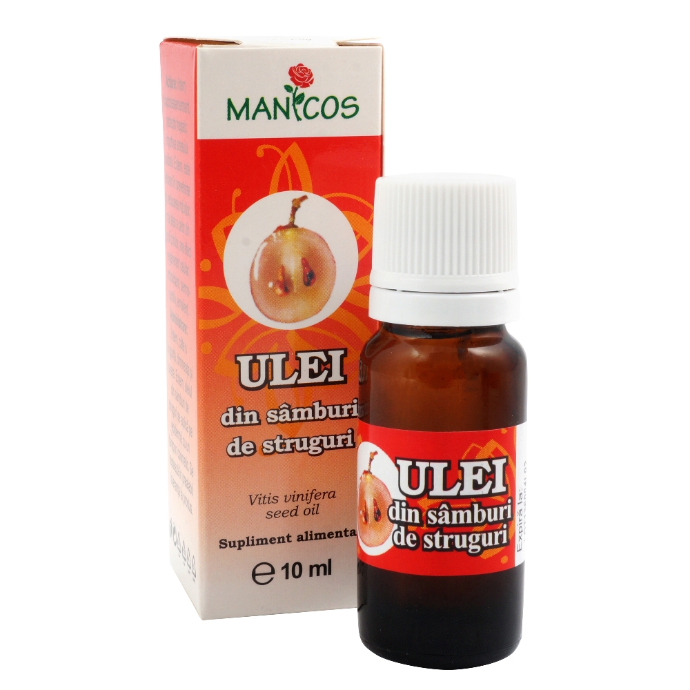 Ulei din samburi de Struguri, 10 ml, Manicos