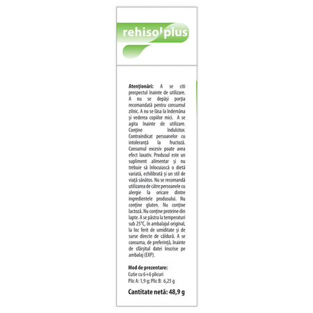 Saruri de rehidratare Rehisol Plus, 6 + 6 plicuri, Dr. Phyto 590839