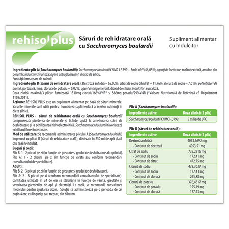 Saruri de rehidratare Rehisol Plus, 6 + 6 plicuri, Dr. Phyto 590838
