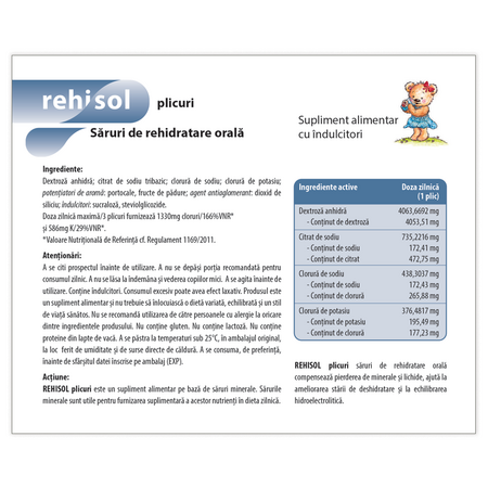 Saruri de rehidratare Rehisol, 10 plicuri, Dr. Phyto 590841