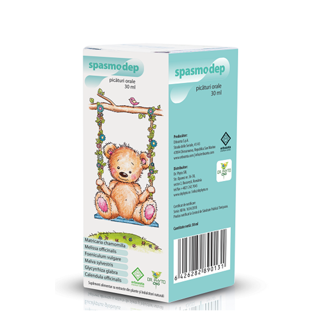 Picaturi orale pentru copii Spasmodep, 30 ml, Dr. Phyto