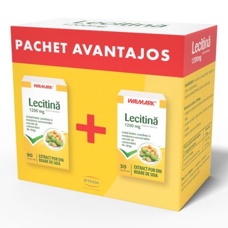 Pachet Lecitina, 1200 mg, 80 + 30 capsule, Walmark 698159