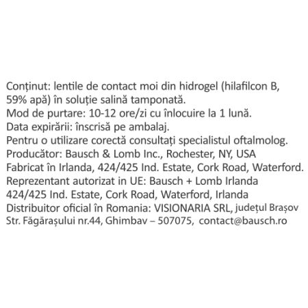 Lentile de contact SofLens 59, -04.00, 6 bucati, Bausch Lomb 713745
