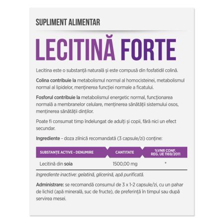 Pachet Lecitina forte, 30 + 30 capsule, Parapharm 695701
