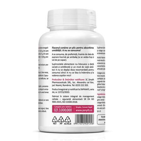 Hyaluronic Acid cu Collagen Complex, 60 capsule, Zenyth 619297