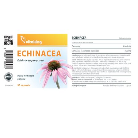 Extract de echinacea, 250 mg, 90 capsule, Vitaking 705864