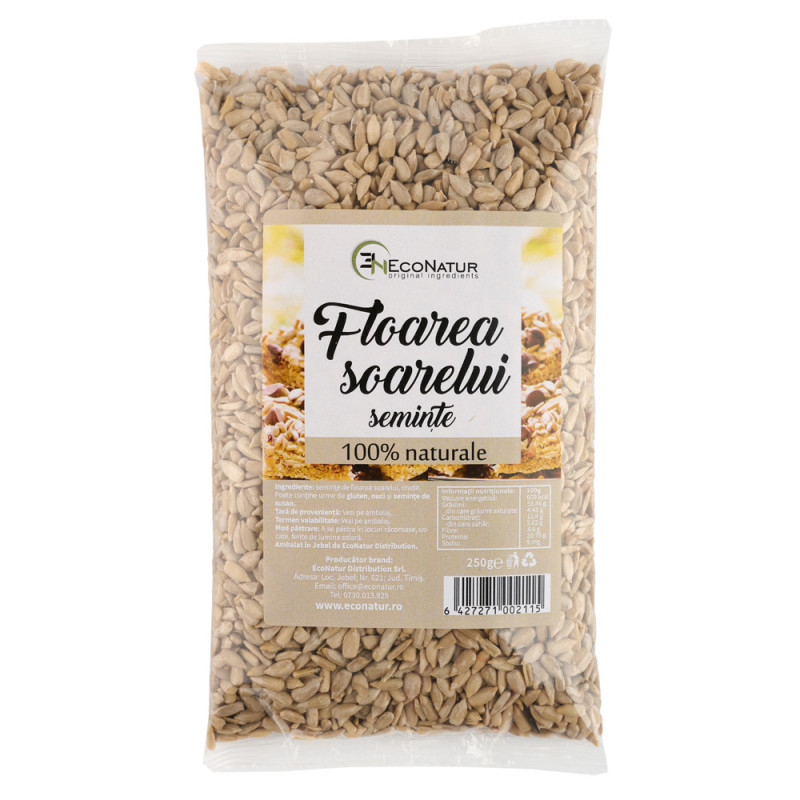 Seminte de floarea soarelui, 250 g, Econatur
