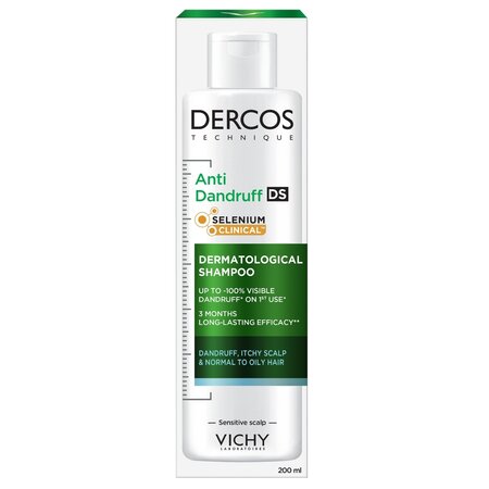 Sampon antimatreata pentru par normal spre gras si scalp cu senzatie de mancarime Dercos, 200 ml, Vichy 748015