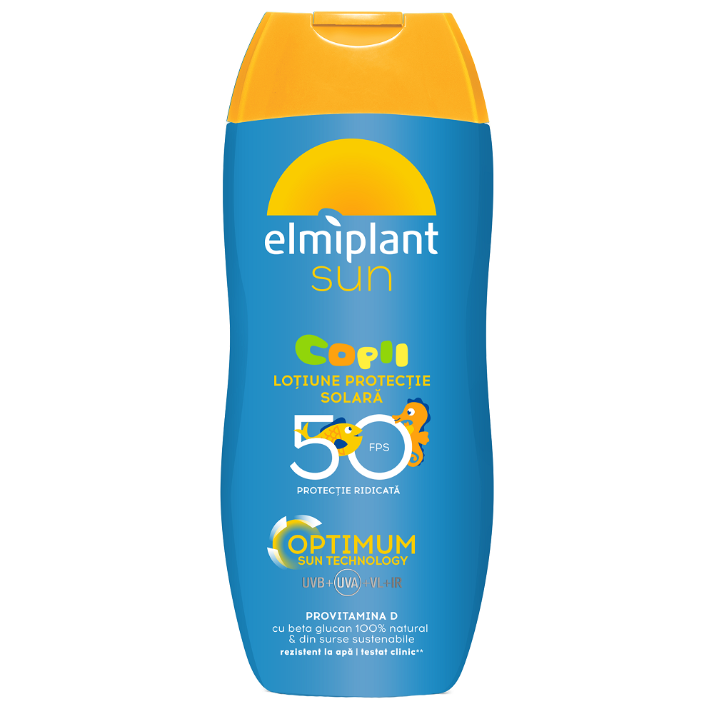 Lotiune de protectie solara pentru copii cu SPF 50 Optimum Sun, 200 ml, Elmiplant