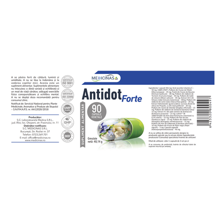 Antidot Forte, 90 capsule vegetale, Medicinas 713587