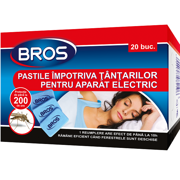 Pastile impotriva tantarilor pentru aparatul electric, 20 bucati, Bros