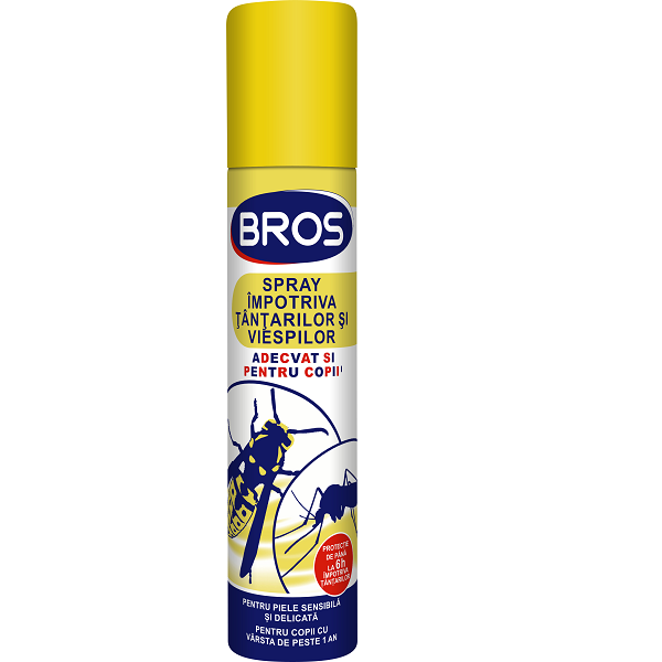 Spray impotriva tantarilor si viespilor pentru copii, 90 ml, Bros