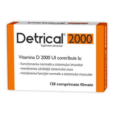Detrical Vitamina D 2000UI, 120 comprimate filmate, Zdrovit
