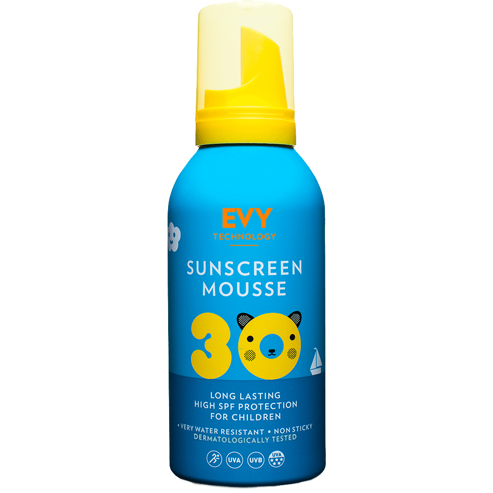 Spuma cu SPF 30 de fata pentru fata si corp pentru copii, 150 ml, Evy Technology