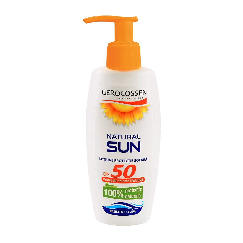 Lotiune de protectie solara SPF 50 Natural Sun, 200 ml, Gerocossen