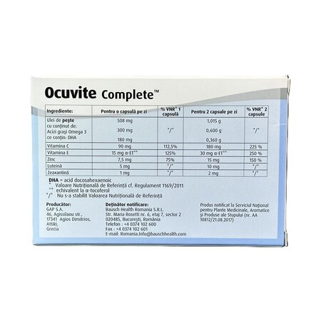 Ocuvite Complete, 30 capsule, Bausch & Lomb 697769