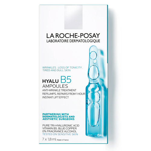 Fiole concentrate antirid pentru ten sensibil Hyalu B5, 7 x 1.8 ml, La Roche-Posay