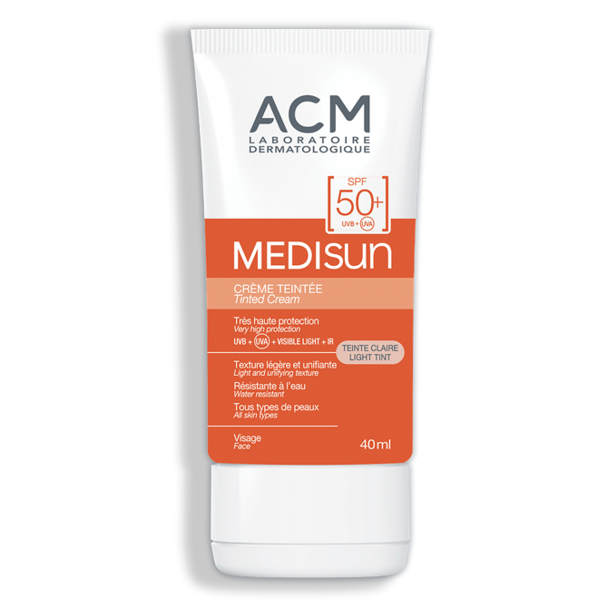 Crema colorata pentru protectie solara cu SPF 50+ Light Tint Medisun, 40 ml, Acm 502599