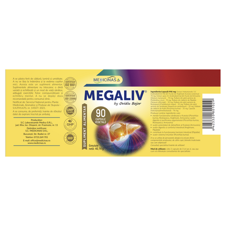 Megaliv, 90 capsule, Medicinas 713888