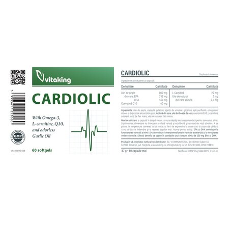 Complex Cardiolic, 60 capsule moi, Vitaking 704442