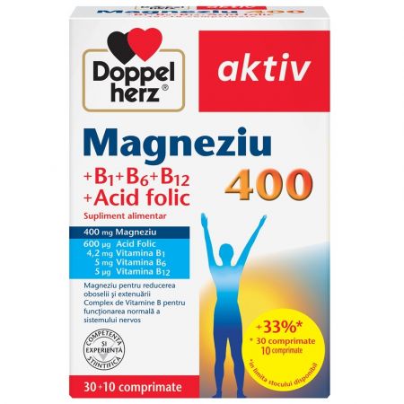 Magneziu 400 mg, 30 + 10 comprimate, Doppelherz