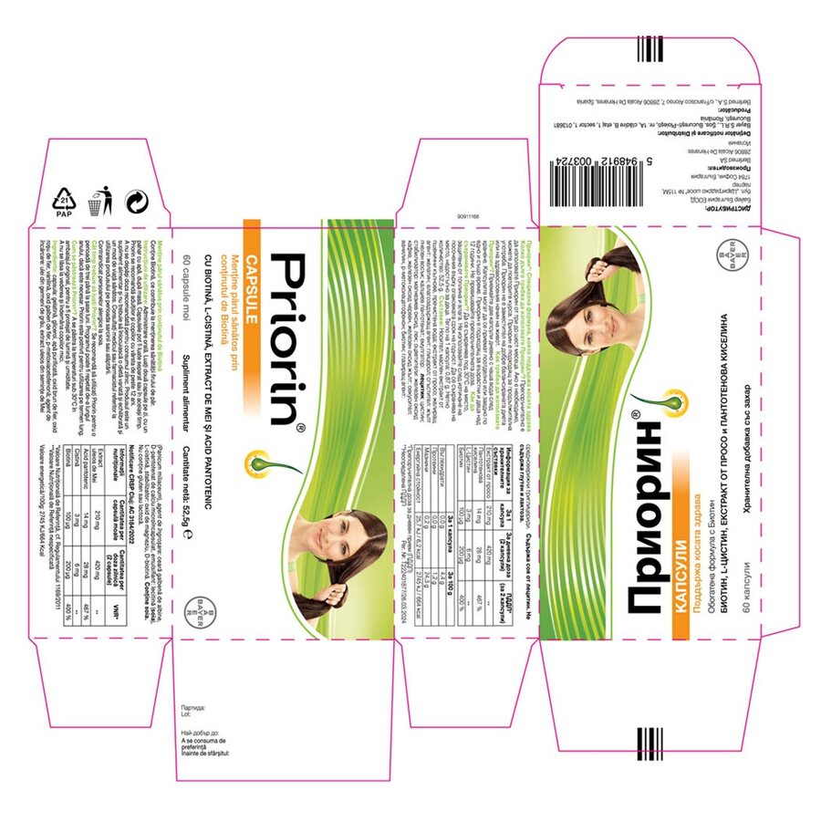 Priorin, 60 capsule, Bayer : Farmacia Tei online