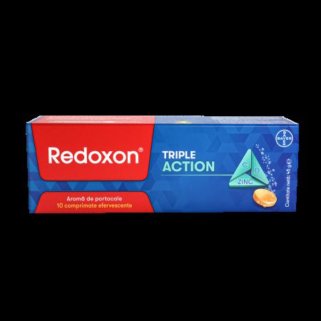 Redoxon Triple Action Vitamina C, D si Zinc, 10 comprimate, Bayer