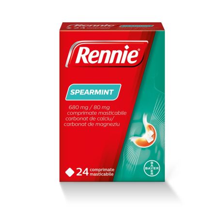 Rennie Spearmint, 24 comprimate masticabile, Bayer