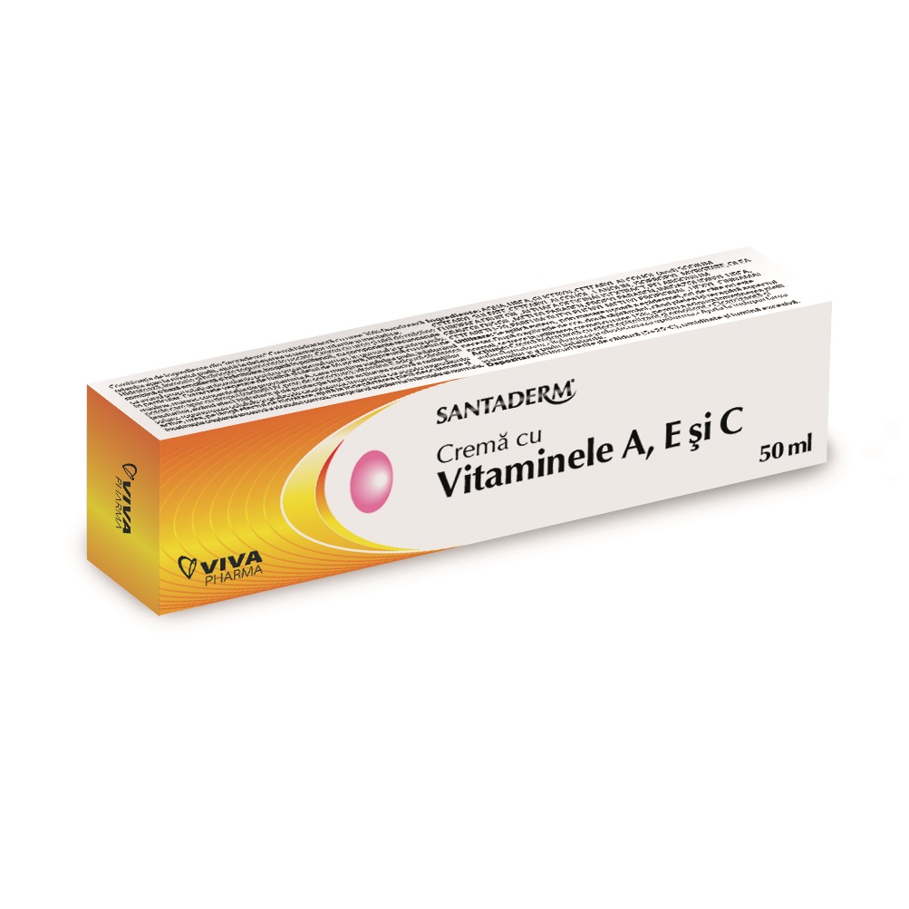 Crema cu vitaminele A, E si C Santaderm, 50 ml, Viva Pharma