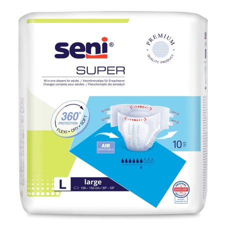 Scutece cu sistem inchis Super Seni, Large, 10 bucati, Seni