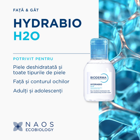 Apa micelara hidratanta Hydrabio H2O, 100 ml, Bioderma 739299