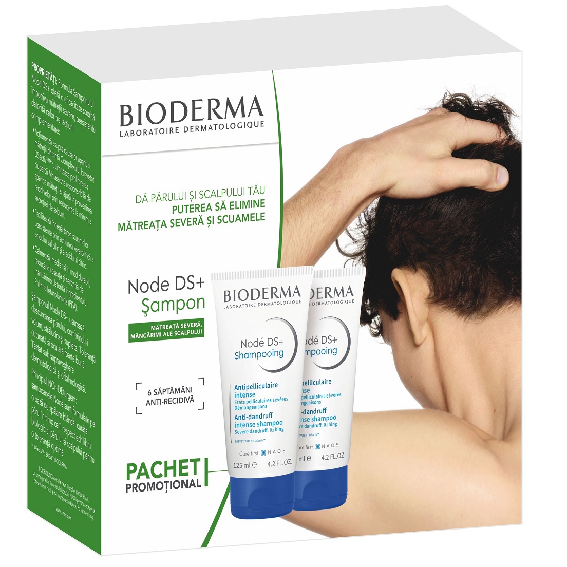 Sampon anti-recidiva Node DS+, 125 ml + 125 ml, Bioderma