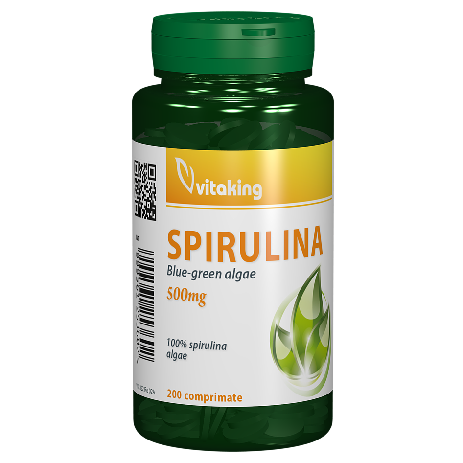 Spirulina, 500 mg, 200 comprimate, Vitaking
