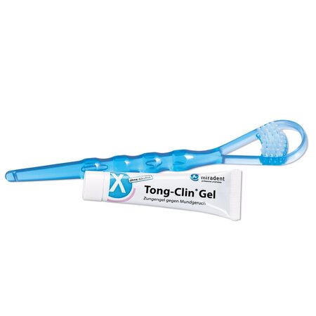 Set de curatare a limbii Tong-Clin Fresh, 1 periuta+1 gel, Miradent 749375