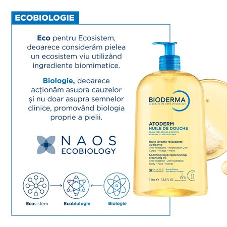 Ulei de dus pentru piele sensibila si uscata Atoderm, 1L, Bioderma 702134