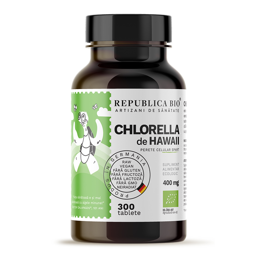 Chlorella bio, 400 mg, 300 tablete, Republica Bio