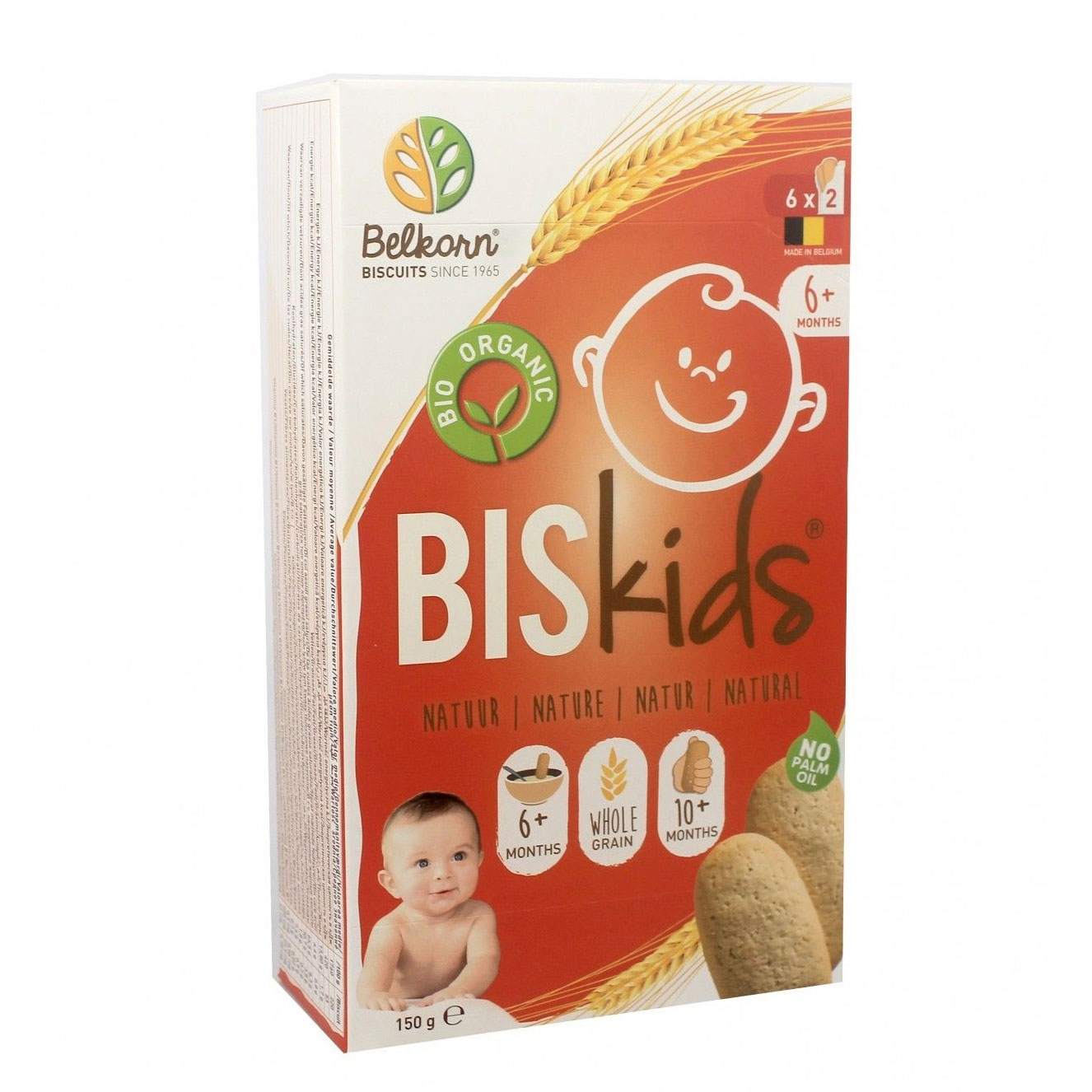 Biscuiti bebe (de la 6 luni) ecologici, 150 g, Belkorn