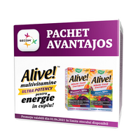 Pachet Alive Once Daily Women 50+ Ultra Nature's Way, 30 tablete + Alive Once Daily Mens 50+ Ultra Nature's Way, 30 tablete, Secom