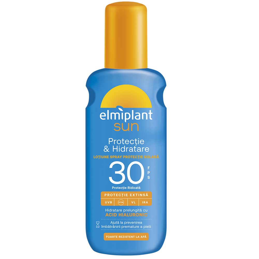 Lotiune spray cu protectie solara ridicata SPF 30 Optimum Sun, 200 ml, Elmiplant	