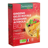 Ginseng, laptisor de matca, guarana si acerola, 20 fiole x 10 ml, Santarome