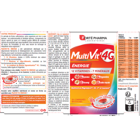 MultiVit 4G energie, 30 comprimate, Forte Pharma 705666