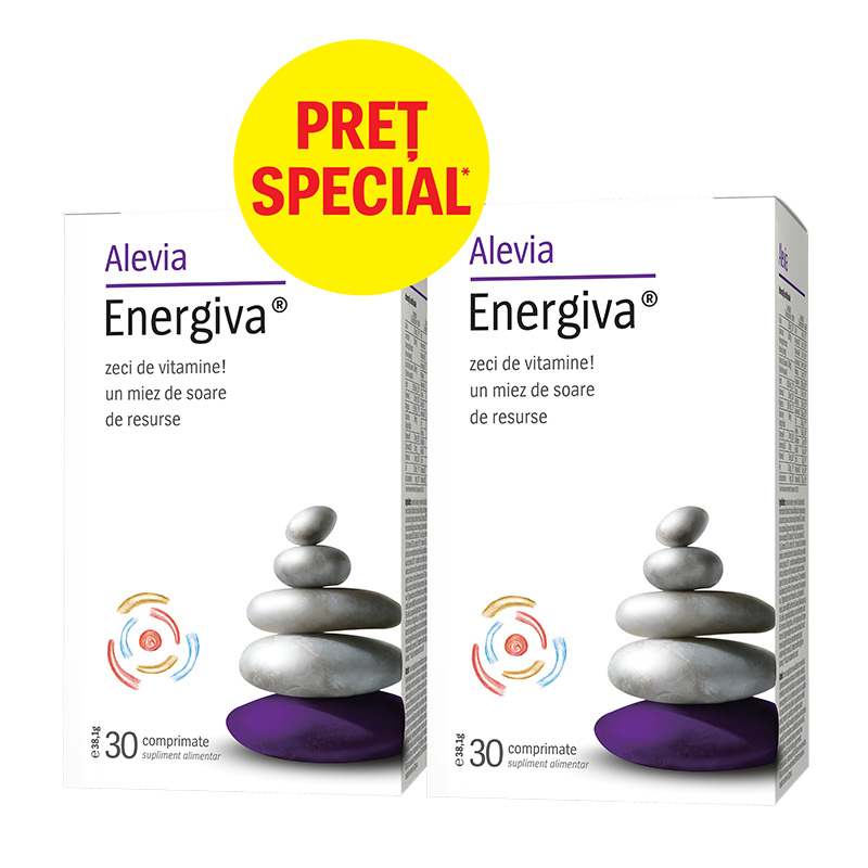 Pachet Energiva, 30 comprimate, Alevia (1+1 pret special)