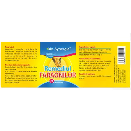 Remediul Faraonilor, 24 capsule moi, Bio Synergie 705815