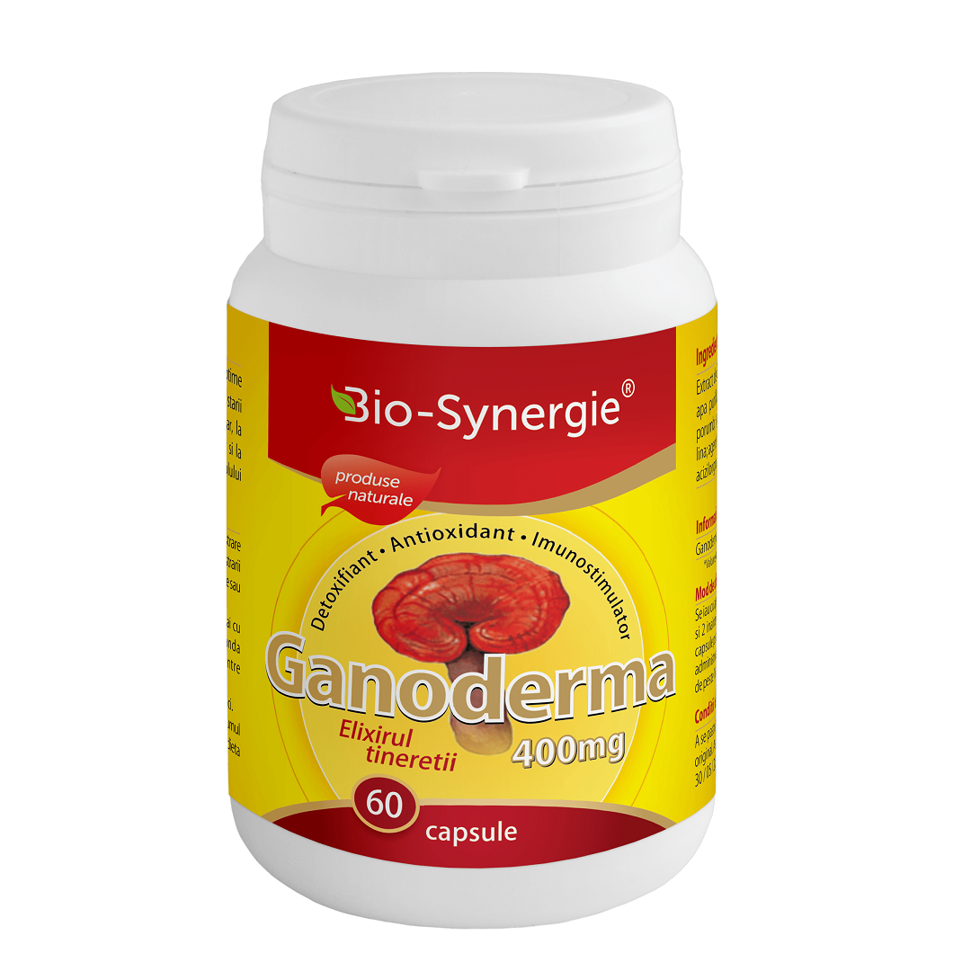 Elixirul tineretii Ganoderma, 400mg, 60 capsule, Bio Synergie