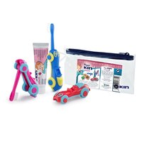 Set Pasta de dinti 25 ml + Periuta masinuta pentru copii 1 bucata Kin Viaje, Laboratorios Kin