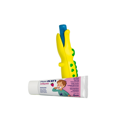Set Pasta de dinti 25 ml + Periuta crocodil de dinti pentru copii 1 bucata, Laboratorios Kin 504441