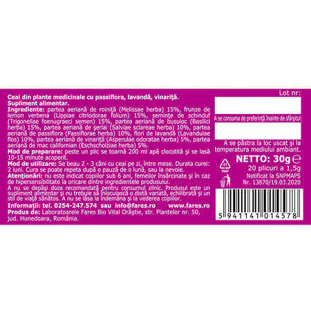 Ceai Distonoplant, 20 plicuri, Fares 623963