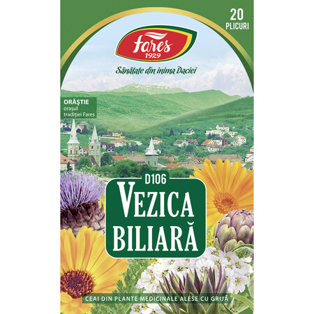 Ceai Vezica Biliara, D106,  20 plicuri, Fares 623980