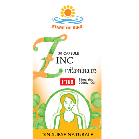 Zinc cu Vitamina D3, 30 capsule, Fares 614340